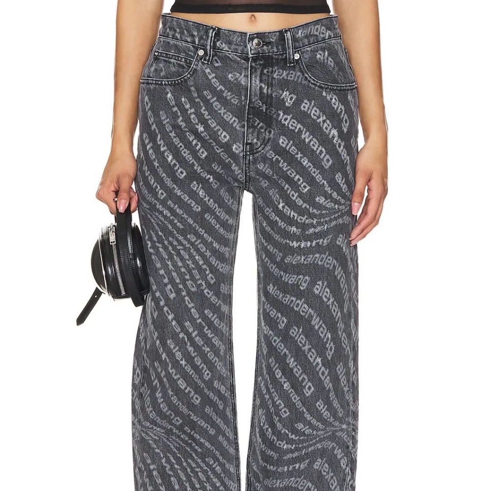 Alexander Wang Brand Women's Ez Mid Rise Relaxed Straight Jeans In Black